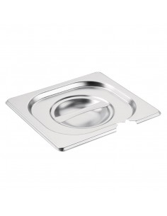 Vogue Stainless Steel 1/6 Gastronorm Notched Lid