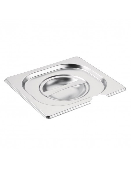 Vogue Stainless Steel 1/6 Gastronorm Notched Lid