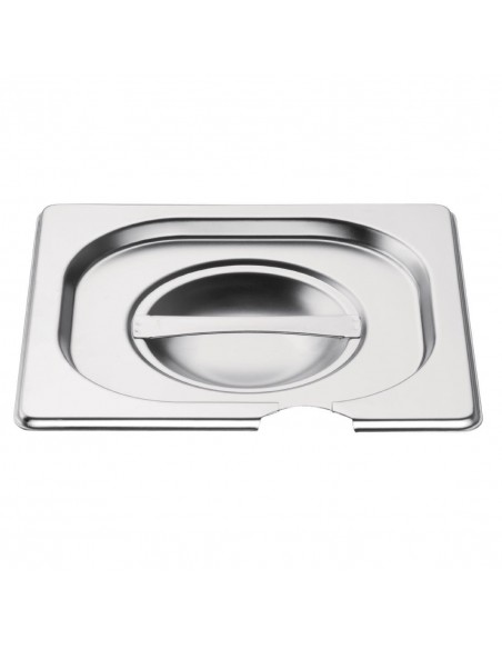 Vogue Stainless Steel 1/6 Gastronorm Notched Lid