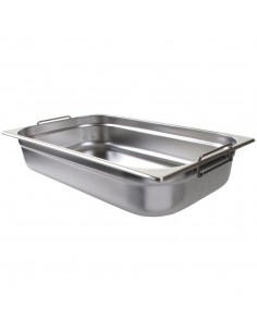 Vogue Stainless Steel 1/1 Gastronorm Pan With Handles 100mm