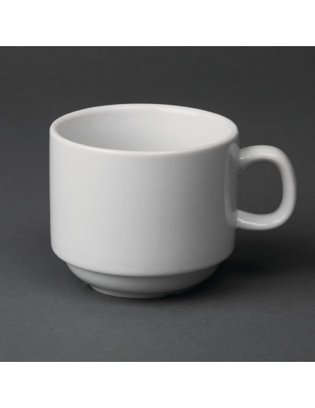 Olympia Whiteware Stacking Tea Cups 200ml 7oz