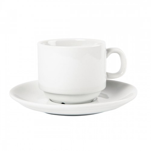 Olympia Whiteware Stacking Tea Cups 200ml 7oz