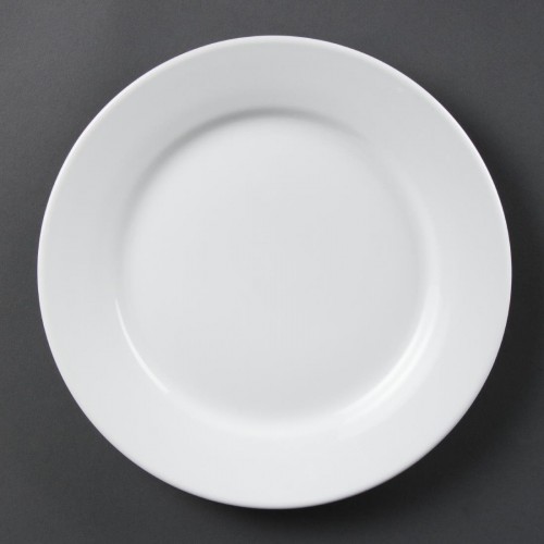 Olympia Whiteware Wide Rimmed Plates 250mm