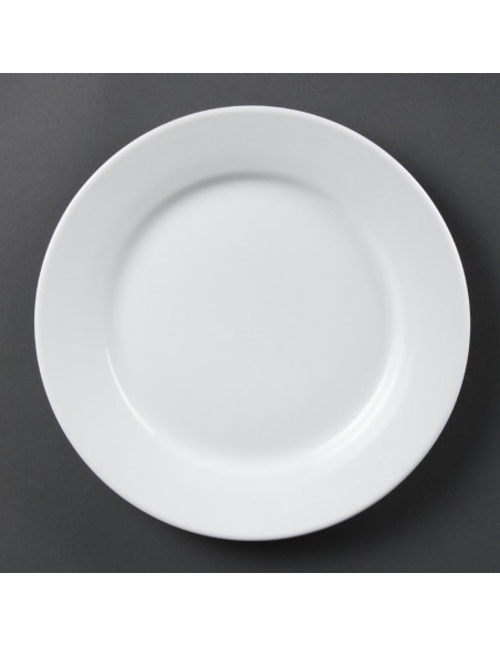 Olympia Whiteware Wide Rimmed Plates 250mm
