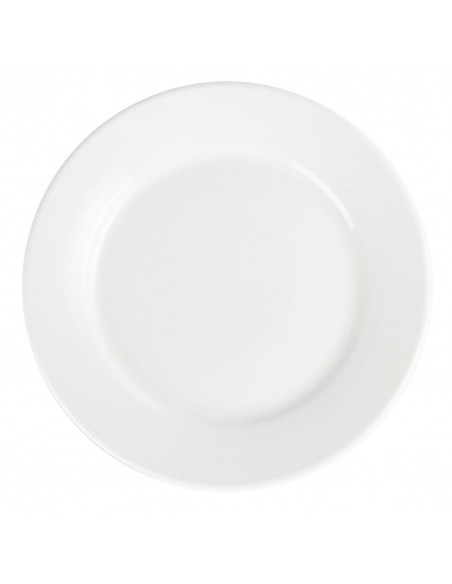 Olympia Whiteware Wide Rimmed Plates 250mm