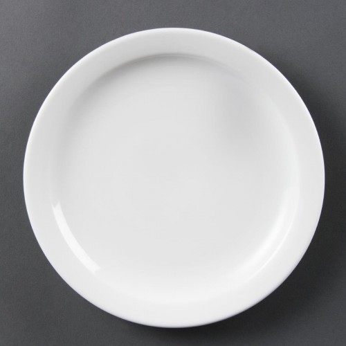 Olympia Whiteware Narrow Rimmed Plates 202mm