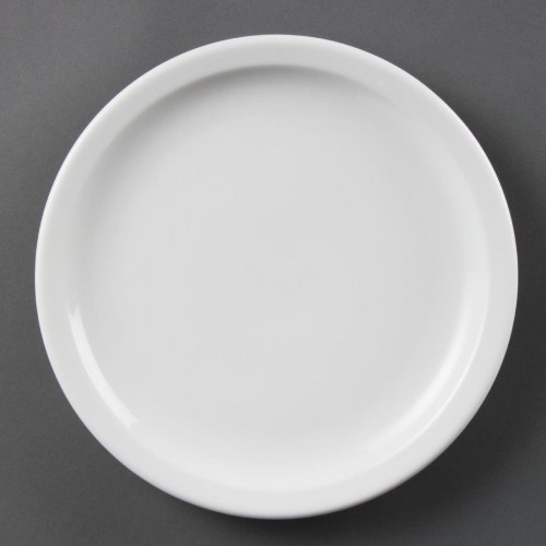 Olympia Whiteware Narrow Rimmed Plates 230mm