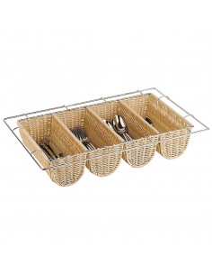 Rattan Cutlery Dispenser