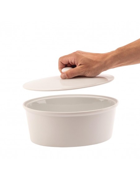 Olympia Whiteware Oval Casserole Dish 2.2Ltr