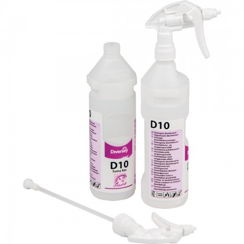 Suma D10 Cleaner and Sanitiser Refill Bottles 750ml (2 Pack)