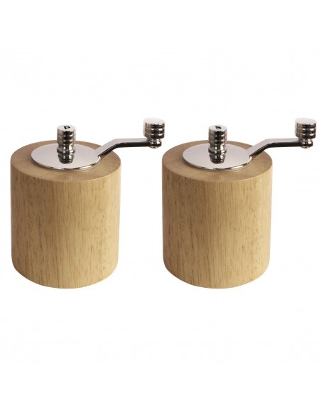 Light Wood Salt and Pepper Mill Grinder Set