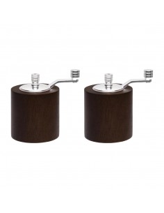 Dark Wood Salt and Pepper Mill Grinder Set