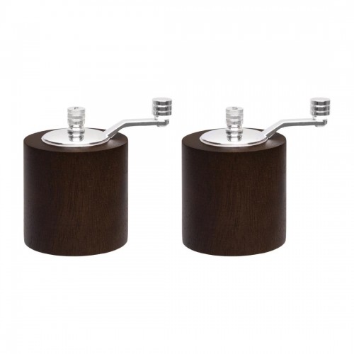 Dark Wood Salt and Pepper Mill Grinder Set