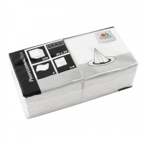 Fasana Cocktail Napkins White 250mm - CK881