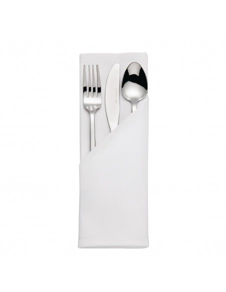 Satin Band Napkins Cotton White