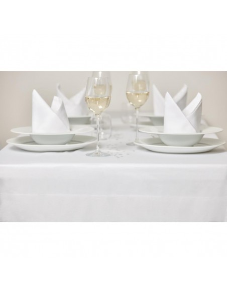 Satin Band Napkins Cotton White