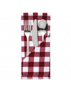 Gingham Polyester Napkins Red Check
