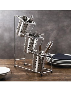 Chrome Plated Cutlery 3 Pot Holder 2