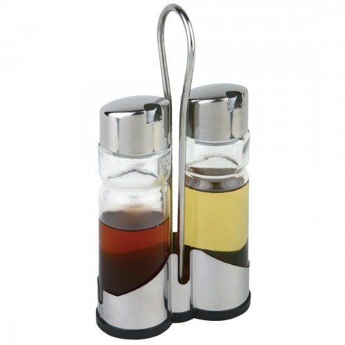 Oil and Vinegar Cruet Set and Stand