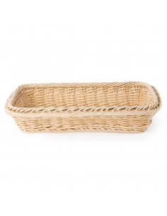 Polypropylene Natural Rattan Basket 1/3 GN 2