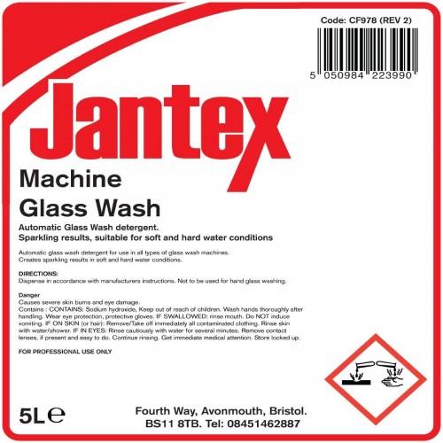 Jantex CF978 Machine Glass Wash