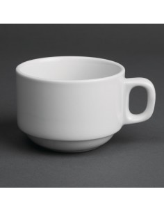 Royal Porcelain Classic White Stackable Tea Cups 200ml