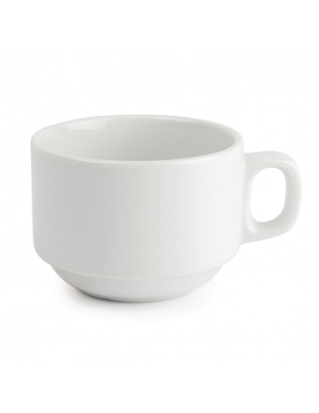 Royal Porcelain Classic White Stackable Tea Cups 200ml