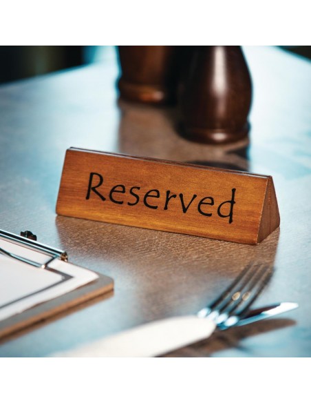 Wooden Reserved Sign and Menu Holder