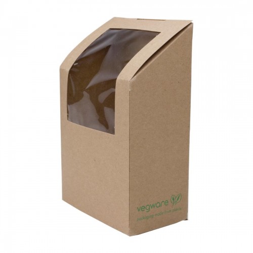 Vegware Compostable Kraft Tortilla Wrap Cartons With PLA Window