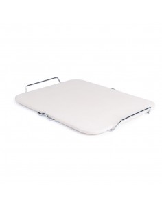 Rectangular Pizza Stone with Metal Serving Rack