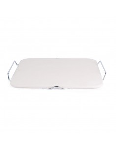 Rectangular Pizza Stone with Metal Serving Rack 2