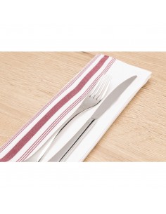 Bistro Table Napkins Burgundy Stripe 2