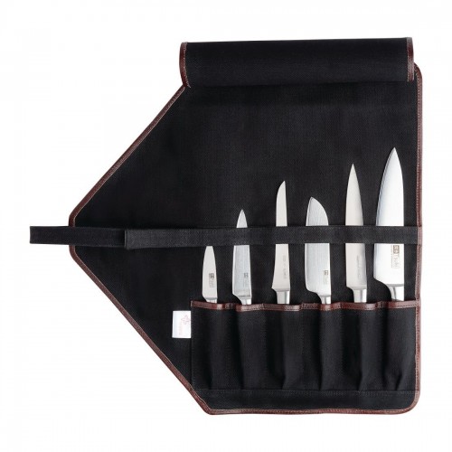 Boldric Canvas Knife Bag Black 6 Slots