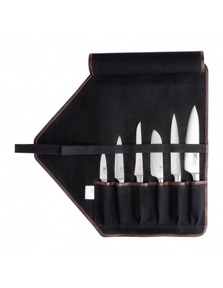 Boldric Canvas Knife Bag Black 6 Slots