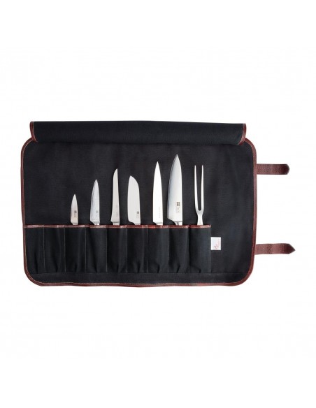 Boldric Canvas Knife Bag Black 9 Slots