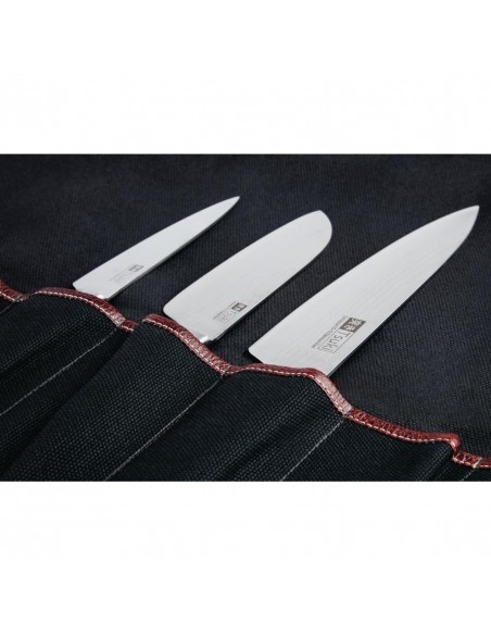 Boldric Canvas Knife Bag Black 9 Slots