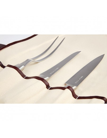 Boldric One Buckle Leather Knife Bag Brown 8 Slots