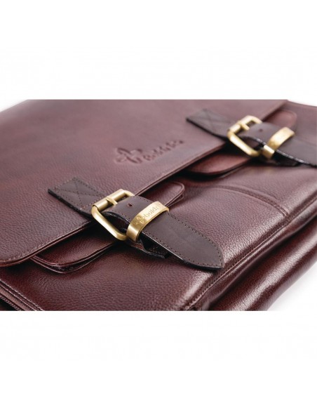 Boldric Messenger Leather Knife Bag Brown 10 Slots