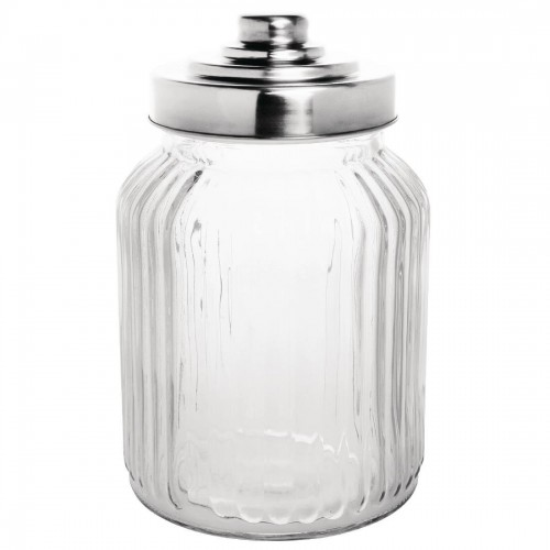 Olympia Ribbed Glass Storage Jar 900ml