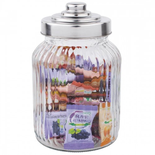 Olympia Ribbed Glass Storage Jar 900ml