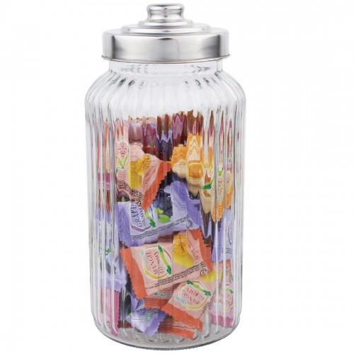 Olympia Ribbed Glass Storage Jar 1.4Ltr