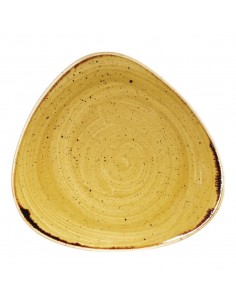 Churchill Stone Cast Mustard Seed Yellow Triangle Plate 192mm