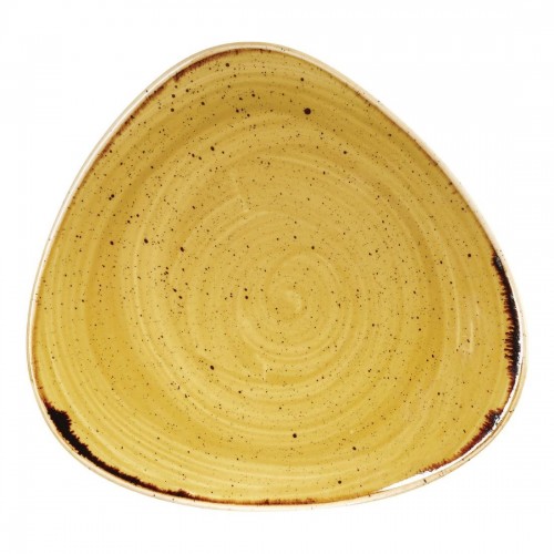 Churchill Stone Cast Mustard Seed Yellow Triangle Plate 192mm