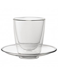 Double walled Cappuccino Glass and Saucer 220ml