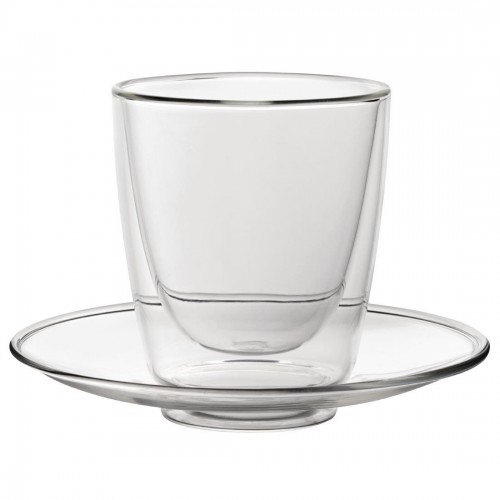 Double walled Cappuccino Glass and Saucer 220ml