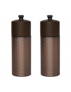 Olympia Copper Wood Salt and Pepper Mill Set