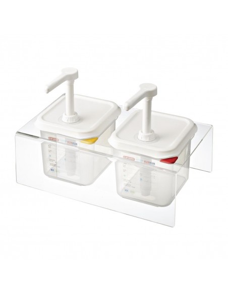 Araven Sauce Dispensers GN 1/6 Transparent 2.6Ltr Set of 2