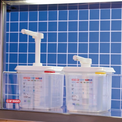 Araven Sauce Dispensers GN 1/6 Transparent 2.6Ltr Set of 2