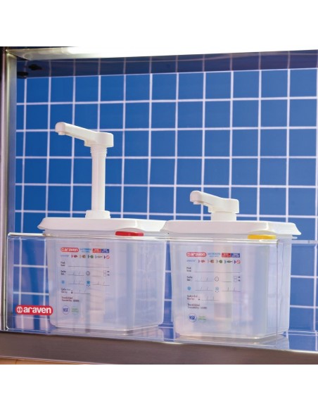 Araven Sauce Dispensers GN 1/6 Transparent 2.6Ltr Set of 2