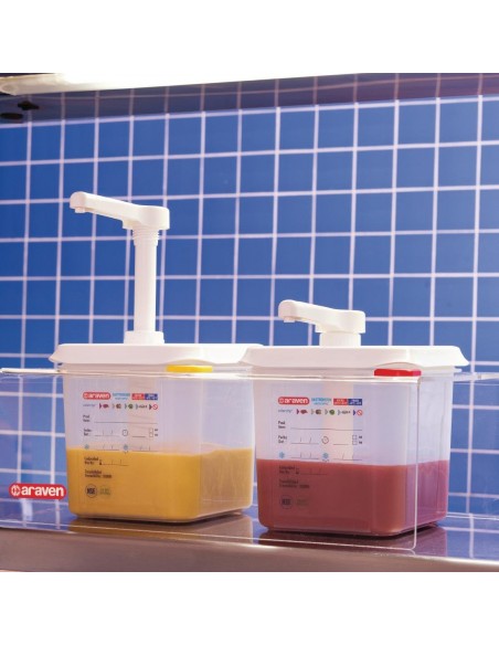 Araven Sauce Dispensers GN 1/6 Transparent 2.6Ltr Set of 2